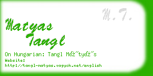 matyas tangl business card